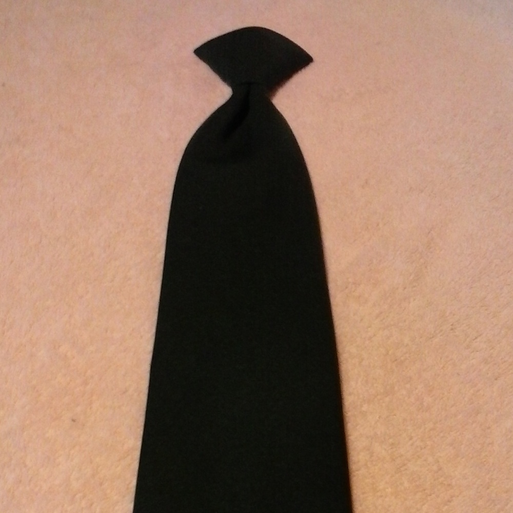 Gold Circle Vintage Solid Blue Clip On Tie